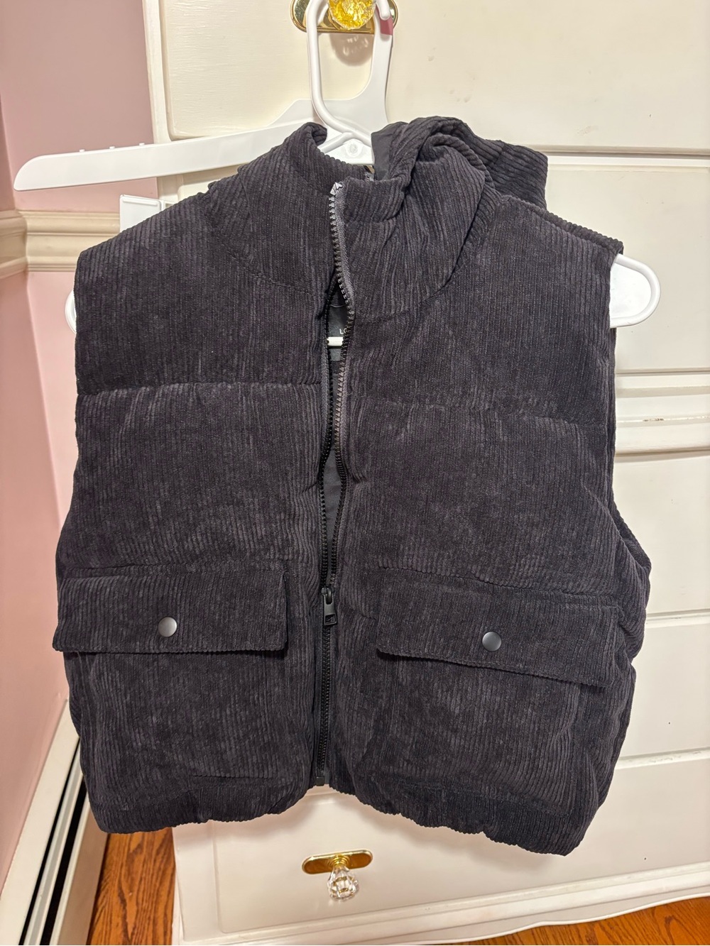 Black Corduroy Puffer Vest